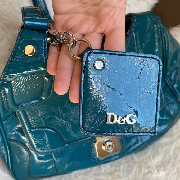 DOLCE & GABBANA “Allyson Bag” Vintage Green Leather Authentic Shoulder Purse - Picture 4 of 16